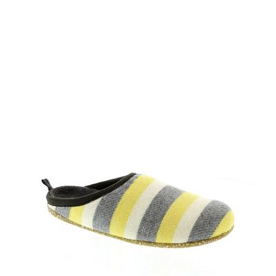 Camper Yellow and Grey Stripes 'Wabi' womens slippers